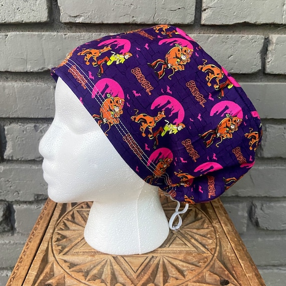 Halloween, Scooby Scrub Cap, Surgical Scrub Cap, Scrub Caps for Women, Scrub Hats, Euro Scrub Cap, Scrub Cap, Scrub Hat with Toggle