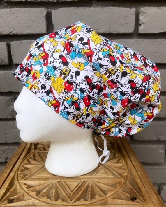 Disney Scrub Cap, Mickey Mouse, Minnie Mouse, Surgical Scrub Cap, Scrub Caps for Women, Scrub Hats, Euro Pixie Toggle Hat
