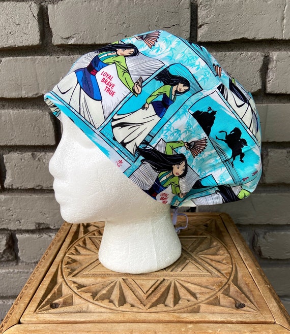 Disney Scrub Cap, Mulan, Surgical Scrub Cap, Scrub Caps for Women, Scrub Hats, Euro Pixie Toggle Hat