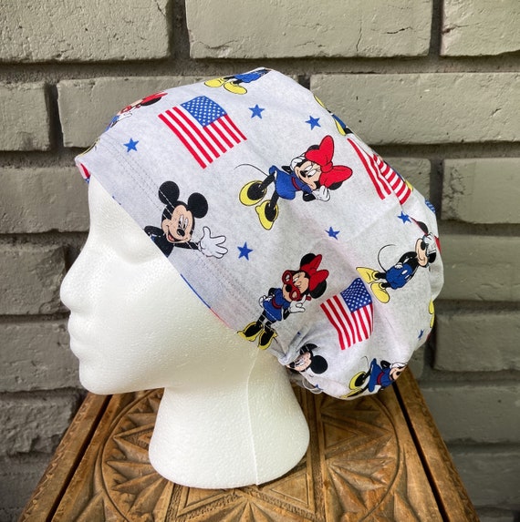 Disney Scrub Cap, Surgical Scrub Cap, Scrub Cap for Woman, Scrub Hats, Euro Scrub Cap for Woman with Toggle, Mickey Mouse, Inspired