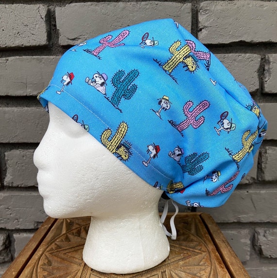 Peanuts Snoopy Print Handmade Surgical Scrub Cap with Free Shipping