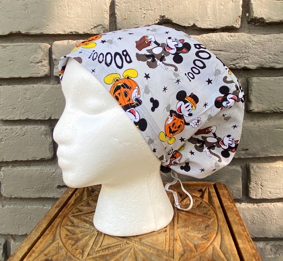 Halloween Scrub Cap, Surgical Scrub Cap, Scrub Caps for Women, Scrub Hats, Euro Scrub Cap, Scrub Cap with Buttons, Scrub Hat with Toggle