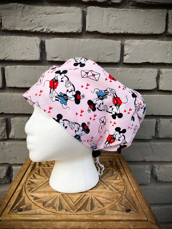 Disney Scrub Cap, Mickey Mouse, Minnie Mouse, Surgical Scrub Cap, Scrub Caps for Women, Scrub Hats, Euro Pixie Toggle Hat, Inspired