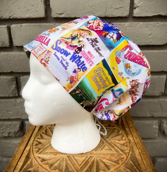 Princess Scrub Cap, Surgical Scrub Cap, Scrub Caps for Women, Scrub Hats, Euro Scrub Cap, Scrub Cap with Buttons, Scrub Hat with Toggle