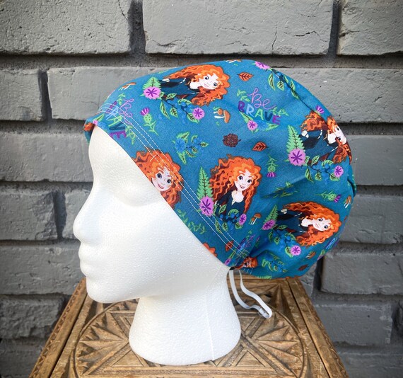 Disney Scrub Cap, Merida, Brave, Surgical Scrub Cap, Scrub Caps for Women, Scrub Hats, Euro Scrub Cap, Inspired