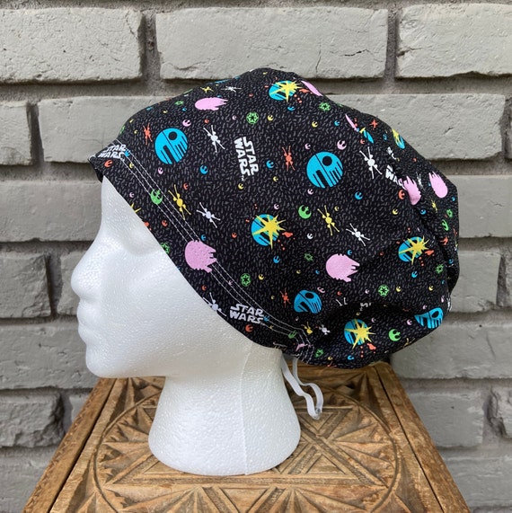 Retro Scrub Cap, Surgical Scrub Cap, Scrub Caps for Women, Scrub Hats, Euro Scrub Cap, Scrub Cap with Buttons, Scrub Hat with Toggle