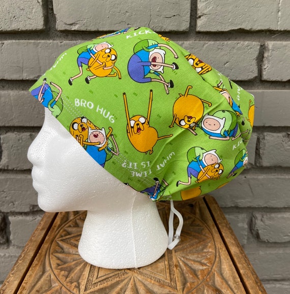 Adventure Time Scrub Cap, Surgical Scrub Cap, Scrub Caps for Women, Scrub Hats, Euro Pixie Toggle Hat