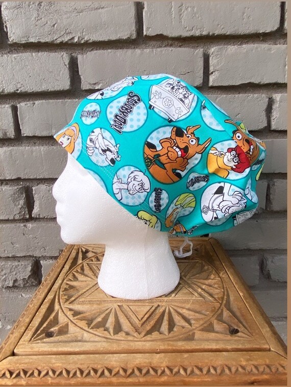 Scooby Doo Scrub Cap, Surgical Scrub Cap, Scrub Cap for Woman, Scrub Hats, Euro Scrub Cap for Woman with Toggle, Inspired