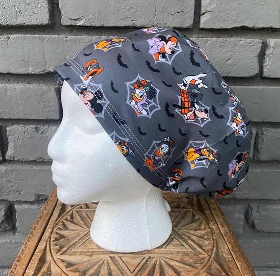 Halloween Scrub Cap, Surgical Scrub Cap, Scrub Caps for Women, Scrub Hats, Euro Scrub Cap, Scrub Cap with Buttons, Scrub Hat with Toggle