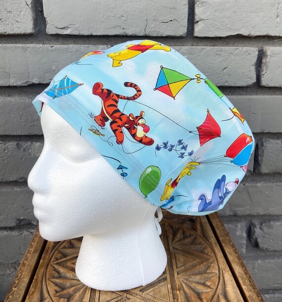 Bear Scrub Cap, Scrub Cap, Scrub Caps for Women, Scrub Hats, Euro Scrub Cap, Scrub Cap with Buttons, Scrub Hat with Toggle