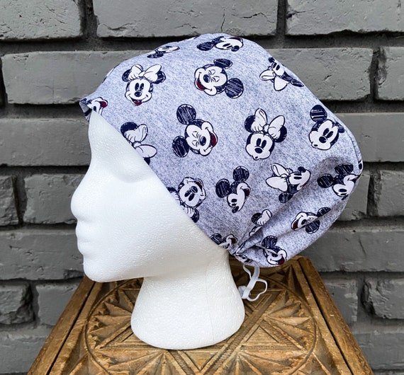 Disney Scrub Cap, Mickey Mouse, Minnie Mouse, Surgical Scrub Cap, Scrub Caps for Women, Scrub Hats, Euro Pixie Toggle Hat