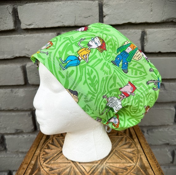 Retro Surgical Cap, Surgical Scrub Cap, Scrub Caps for Women, Scrub Hats, Euro Scrub Cap, Scrub Cap with Buttons, Scrub Hat with Toggle