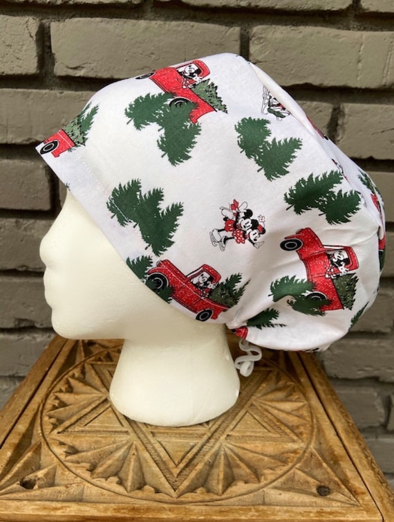 Mouse Scrub Cap,Surgical Scrub Cap, Scrub Caps for Women, Scrub Hats, Euro Scrub Cap, Scrub Cap with Buttons, Scrub Hat with Toggle