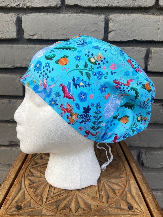 Disney Scrub Cap, Cinderella, Surgical Scrub Cap, Scrub Caps for Women, Scrub Hats, Euro Pixie Toggle Hat, Inspired