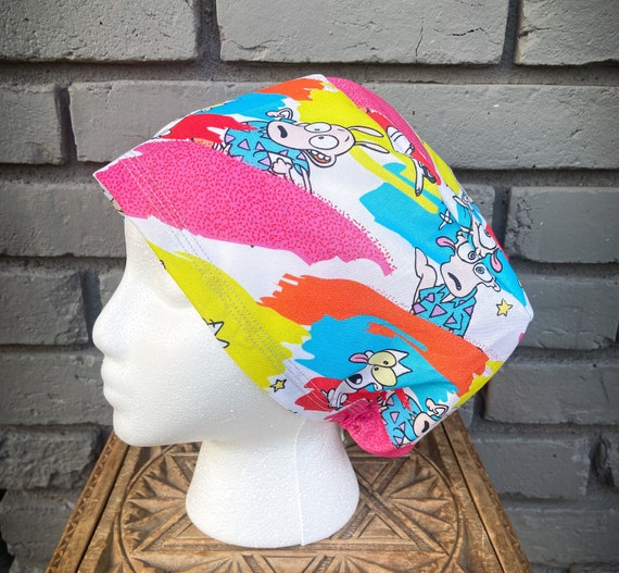 Nickelodeon Scrub Cap, Rockos Modern Life Scrub Cap, Surgical Scrub Cap, Scrub Caps for Women, Scrub Hats, Euro Pixie Toggle Hat