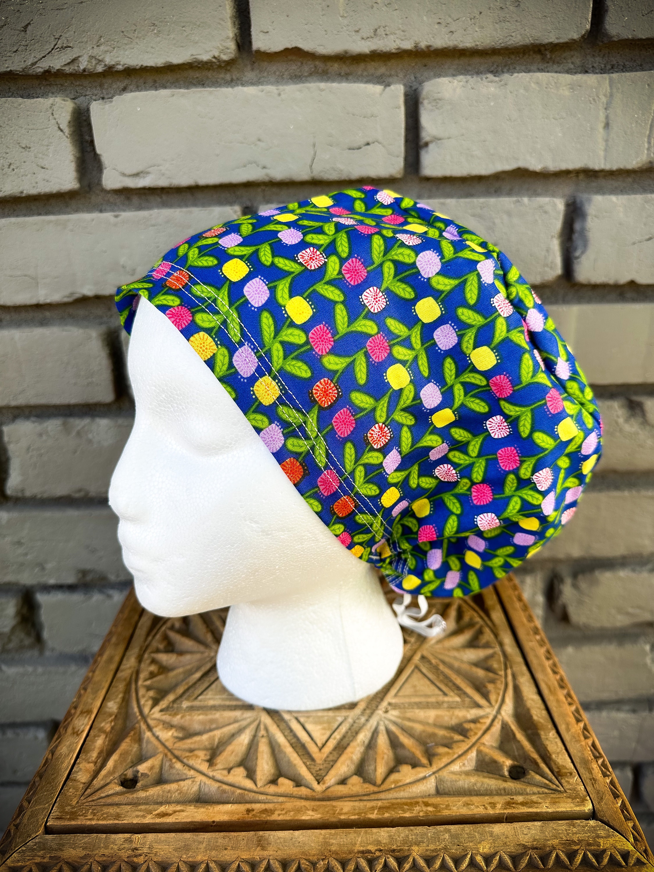 Colorful Patterned Scrub Caps Color Donut Pattern ∙ Scrub Cap Soft & Stretchy ∙ Euro or  main image 4