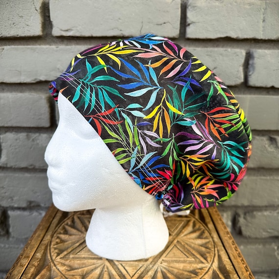 Palm Tree Scrub Cap, Floral Scrub Hat, Surgical Scrub Cap, Scrub Caps for Women, Scrub Hats, Euro Scrub Cap, Scrub Cap, Scrub Hat Toggle