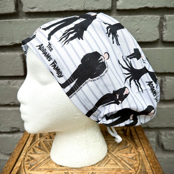 Halloween Scrub Cap, Scrub Caps for Women, Scrub Hats, Euro Scrub Cap, Scrub Cap with Buttons, Scrub Hat with Toggle