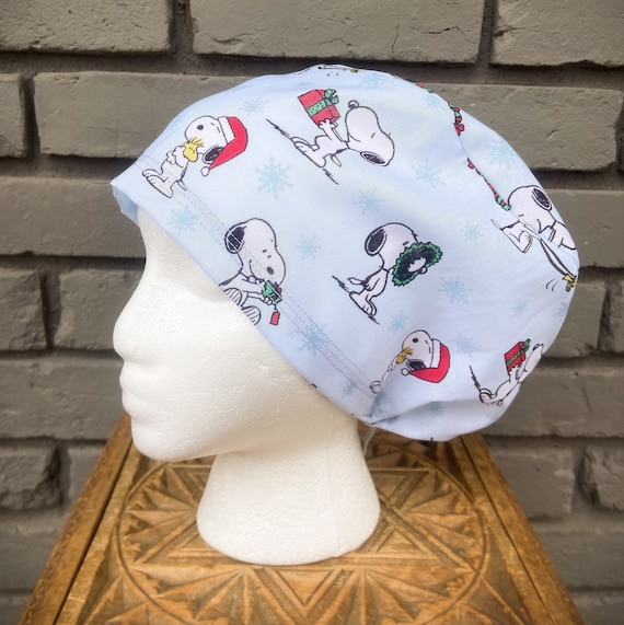 Christmas Scrub Cap, Surgical Scrub Cap, Scrub Caps for Women, Scrub Hats, Euro Scrub Cap, Scrub Cap with Buttons, Scrub Hat with Toggle