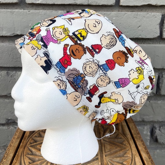 Peanut Scrub Cap, Surgical Scrub Cap, Scrub Caps for Women, Scrub Hats, Euro Scrub Cap, Scrub Cap with Buttons, Scrub Hat with Toggle