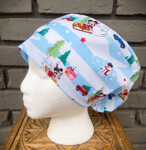 Christmas Scrub Cap, Mouse Scrub Cap, Surgical Scrub Cap, Scrub Caps for Women, Scrub Hats, Euro Pixie Toggle Hat