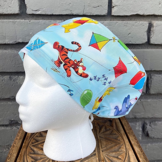 Bear Scrub Cap, Scrub Cap, Scrub Caps for Women, Scrub Hats, Euro Scrub Cap, Scrub Cap with Buttons, Scrub Hat with Toggle