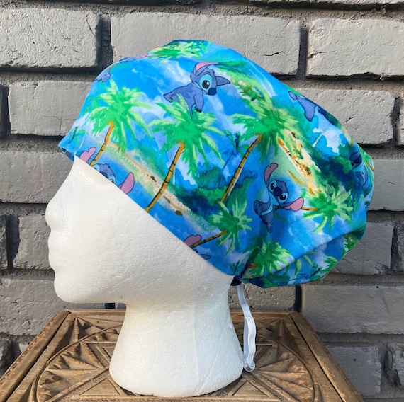 Stitch Scrub Cap, Surgical Scrub Cap, Scrub Caps for Women, Scrub Hats, Euro Scrub Cap, Scrub Cap with Buttons, Scrub Hat with Toggle