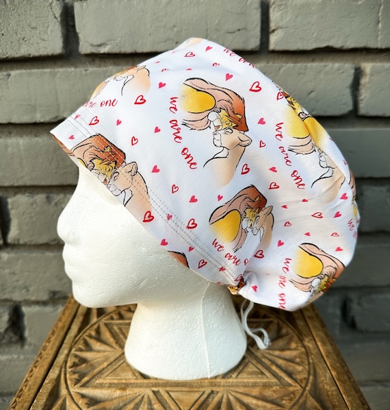 Valentines Scrub Cap, Heart Scrub Hat, Surgical Scrub Cap, Scrub Cap for Woman, Scrub Hats, Euro Scrub Cap for Woman with Toggle,