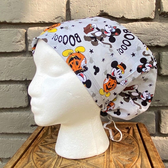 Halloween Scrub Cap, Surgical Scrub Cap, Scrub Caps for Women, Scrub Hats, Euro Scrub Cap, Scrub Cap with Buttons, Scrub Hat with Toggle