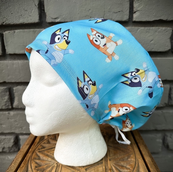 Dog Scrub Cap, Surgical Scrub Cap, Scrub Caps for Women, Scrub Hats, Euro Scrub Cap, Scrub Cap with Buttons, Scrub Hat with Toggle