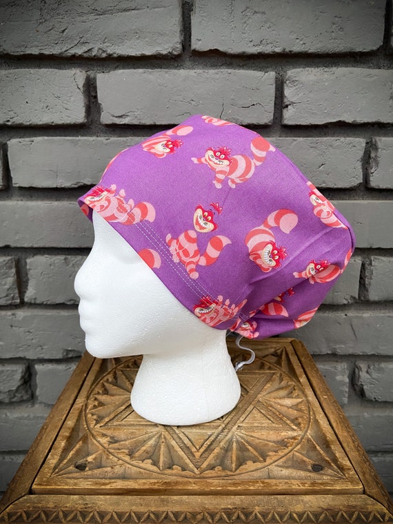 Disney Scrub Cap, Surgical Scrub Cap, Scrub Cap for Woman, Scrub Hats, Euro Scrub Cap for Woman with Toggle, Alice in Wonderland, Inspired