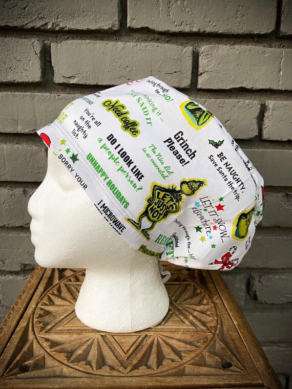 Christmas Scrub Cap, Surgical Scrub Cap, Scrub Caps for Women, Scrub Hats, Euro Pixie Toggle Hat