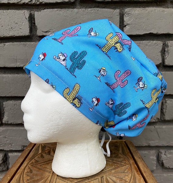 Peanuts Snoopy Print Handmade Surgical Scrub Cap with Free Shipping
