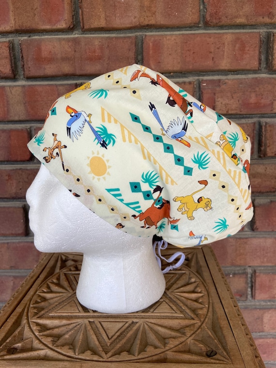 Disney The Lion King Print Handmade Surgical Scrub Cap with Free Shipping
