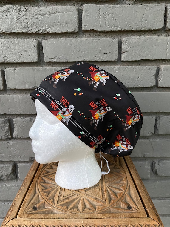 Halloween Scrub Cap, Scrub Caps for Women, Scrub Hats, Euro Scrub Cap, Scrub Cap with Buttons, Scrub Hat with Toggle