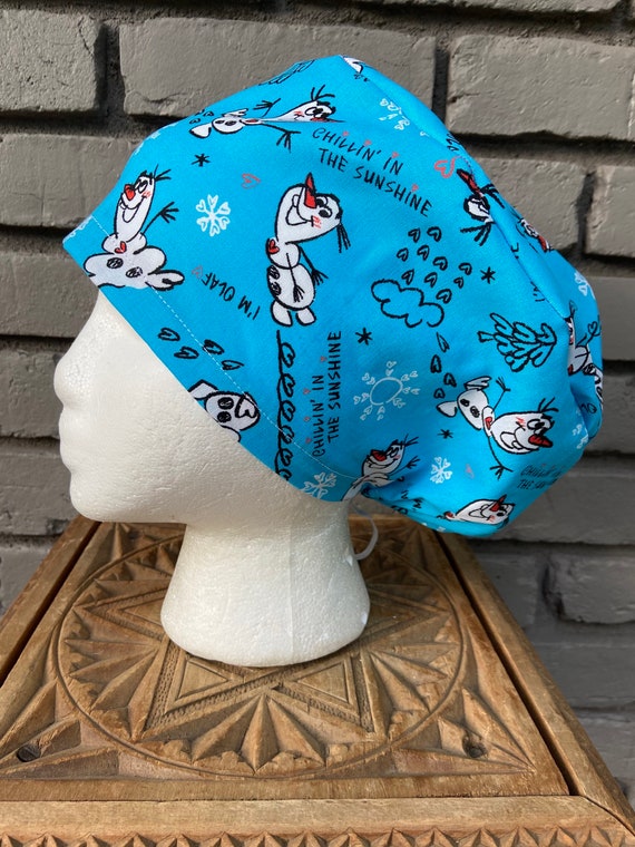 Disney Scrub Cap, Frozen Olaf, Surgical Scrub Cap, Scrub Caps for Women, Scrub Hats, Euro Pixie Toggle Hat