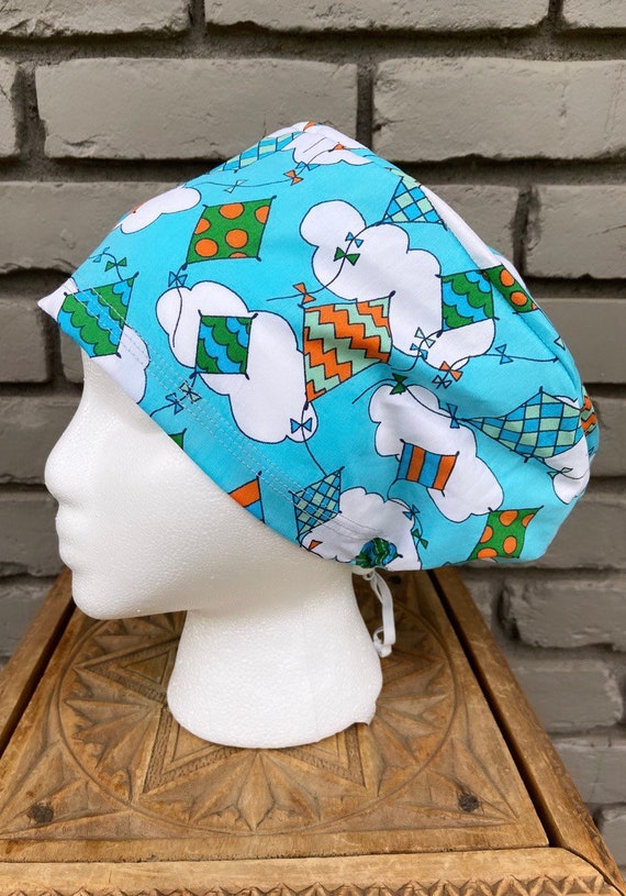 Kite Scrub Cap, Surgical Scrub Cap, Scrub Cap for Woman, Scrub Hats, Euro Scrub Cap for Woman with Toggle,