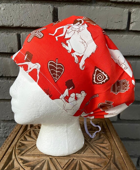Disney Scrub Cap, The Jungle Book, Surgical Scrub Cap, Scrub Caps for Women, Scrub Hats, Euro Pixie Toggle Hat