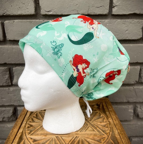 Princess Scrub Cap, Surgical Scrub Cap, Scrub Caps for Women, Scrub Hats, Euro Scrub Cap, Scrub Cap with Buttons, Scrub Hat with Toggle