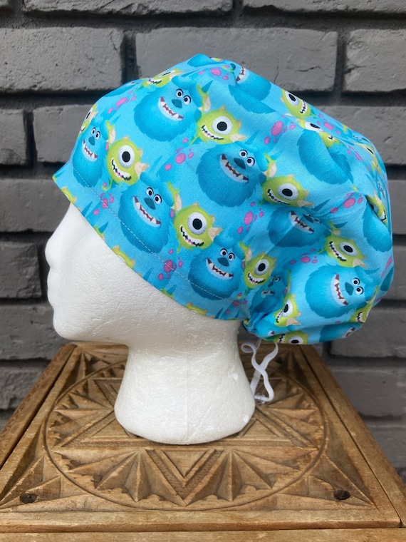 Disney Scrub Cap, Surgical Scrub Cap, Scrub Cap for Woman, Scrub Hats, Euro Scrub Cap for Woman with Toggle, Monsters Inc, Inspired