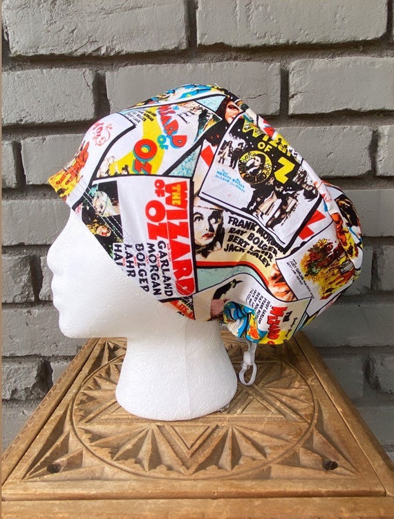 Wizard of Oz Scrub Cap, Surgical Scrub Cap, Scrub Cap for Woman, Scrub Hats, Euro Scrub Cap for Woman with Toggle, Inspired