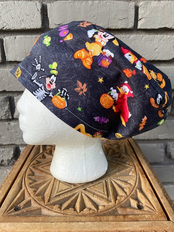 Disney Scrub Cap, Mickey Minnie Mouse Halloween, Surgical Scrub Cap, Scrub Caps for Women, Scrub Hats, Euro Pixie Toggle Hat