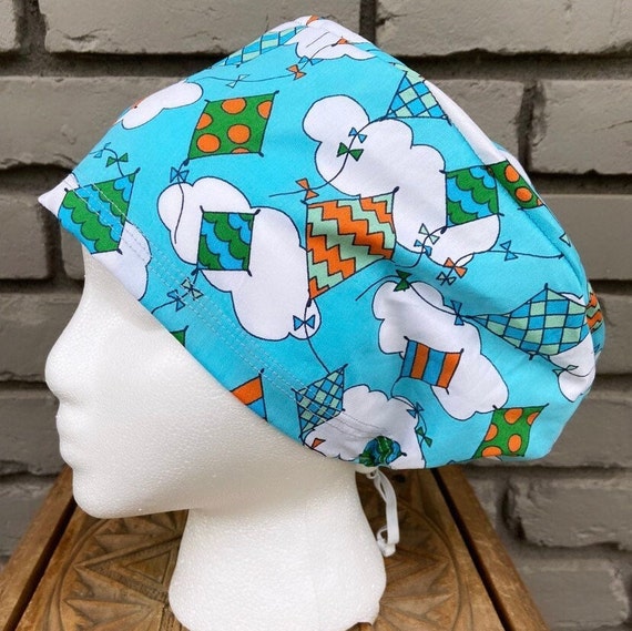 Kite Scrub Cap, Surgical Scrub Cap, Scrub Cap for Woman, Scrub Hats, Euro Scrub Cap for Woman with Toggle,