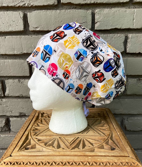 Disney Scrub Cap Star Wars Scrub Cap, Mandalorian, Surgical Scrub Cap, Scrub Caps for Women, Scrub Hats, Euro Pixie Toggle Hat