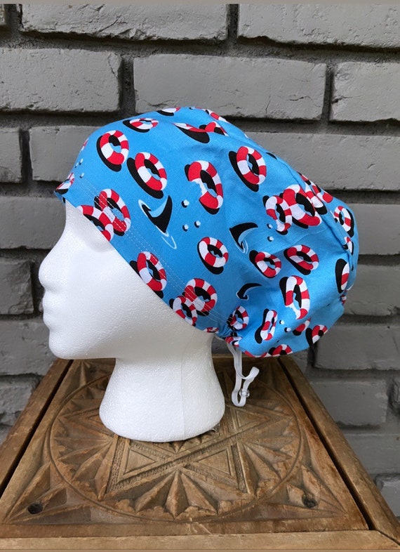 Shark Scrub Cap, Surgical Scrub Cap, Scrub Cap for Woman, Scrub Hats, Euro Scrub Cap for Woman with Toggle, Shark