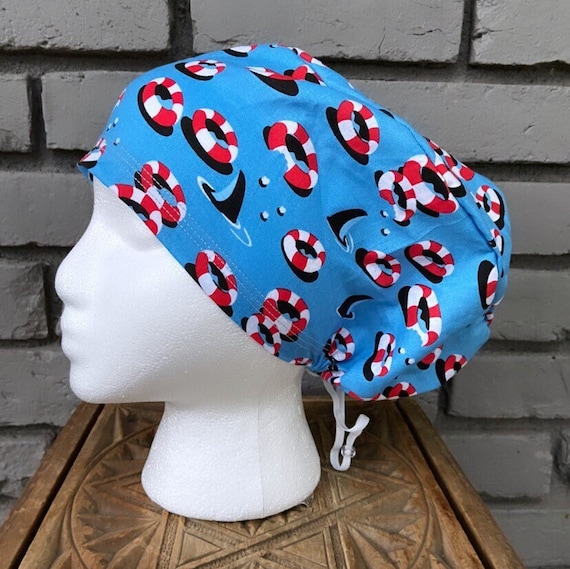 Shark Scrub Cap, Surgical Scrub Cap, Scrub Cap for Woman, Scrub Hats, Euro Scrub Cap for Woman with Toggle, Shark