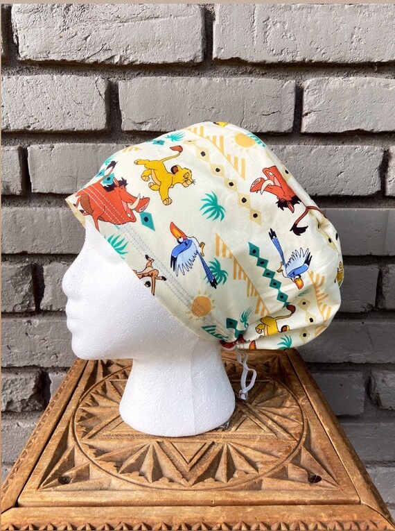 Disney The Lion King Print Handmade Surgical Scrub Cap with Free Shipping