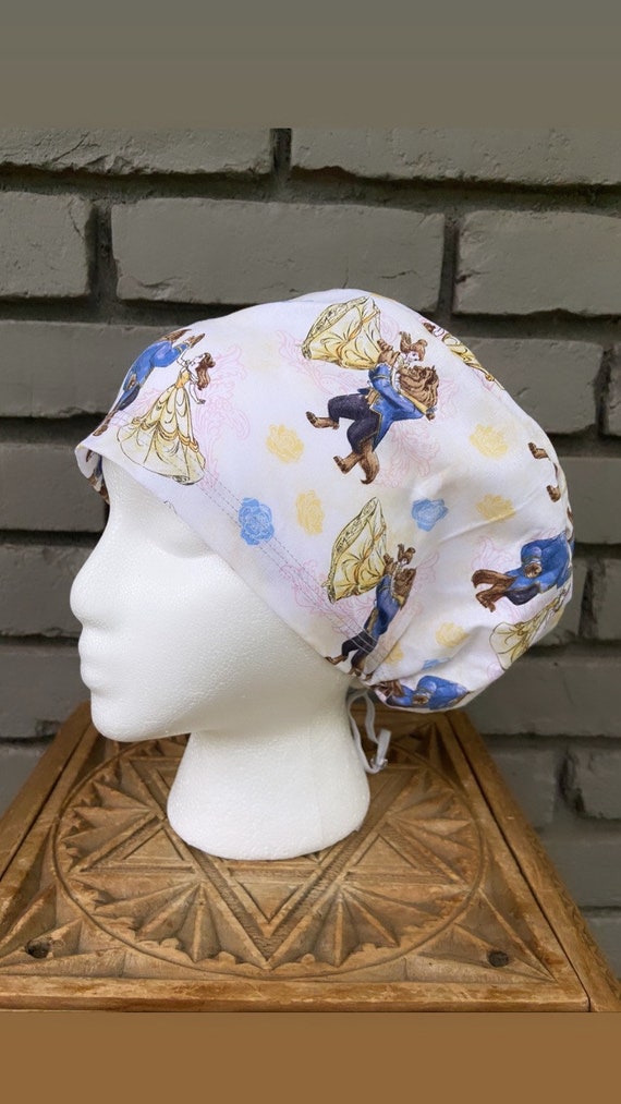 Princess Scrub Cap, Surgical Scrub Cap, Scrub Caps for Women, Scrub Hats, Euro Scrub Cap, Scrub Cap with Buttons, Scrub Hat with Toggle