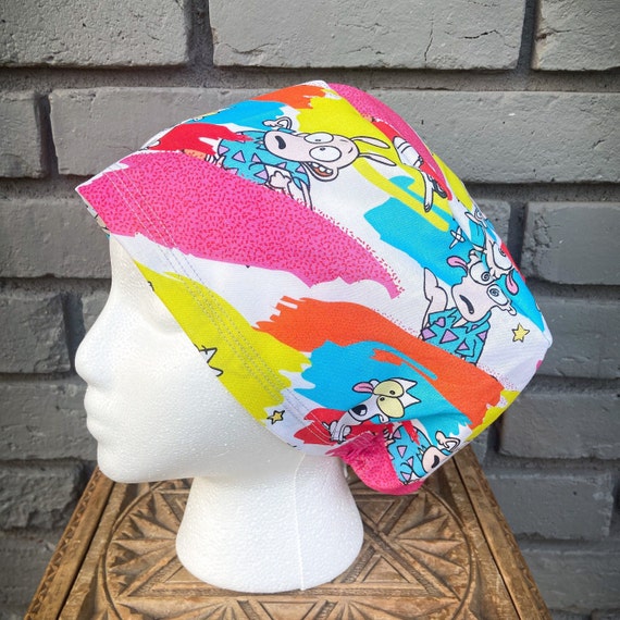 Rocko Scrub Cap, Surgical Scrub Cap, Scrub Caps for Women, Scrub Hats, Euro Scrub Cap, Scrub Cap with Buttons, Scrub Hat with Toggle
