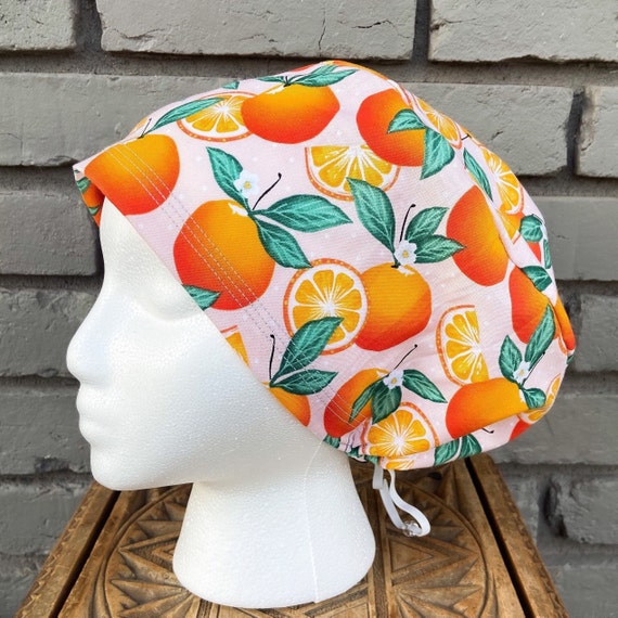 Orange Scrub Cap, Surgical Scrub Cap, Scrub Cap for Woman, Scrub Hats, Euro Scrub Cap for Woman with Toggle